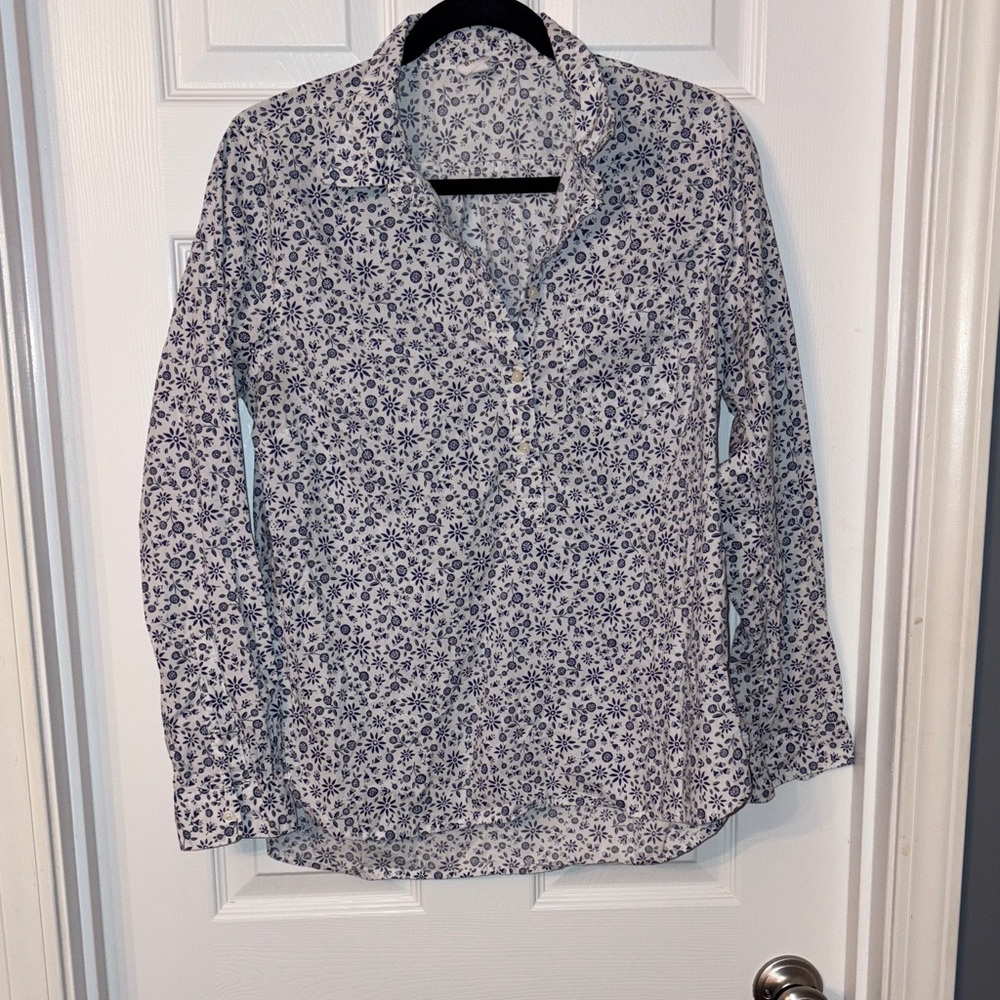 GAP Blue Floral Button-Up Shirt